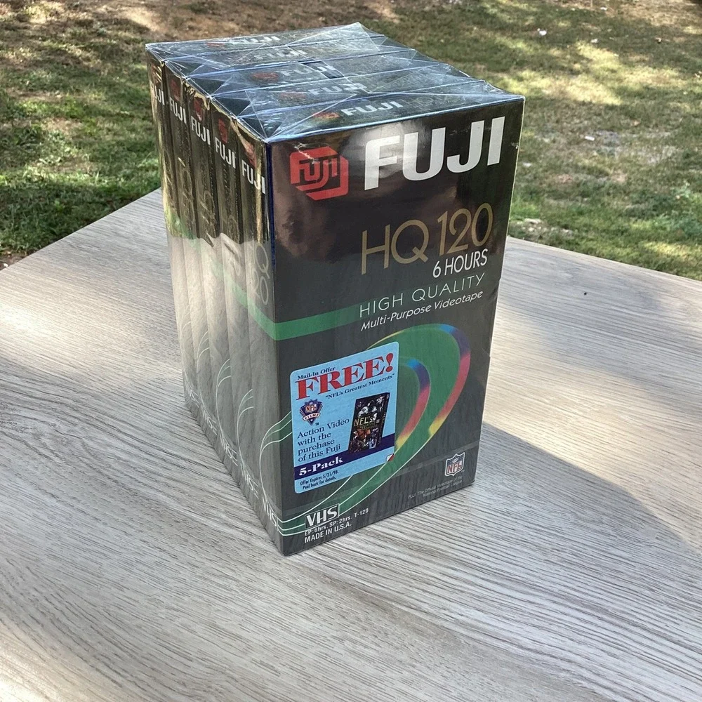 Fuji HQ 120 6 Hour High Quality Multi Purpose Videotape 5 Pack‎ New Sealed